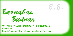 barnabas budnar business card